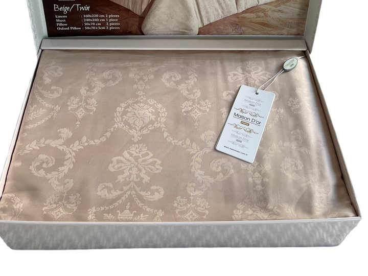 Комплект постельного белья Maison D'or Mirabella Beige сатин 220-160 см*2 шт бежевый - изображение 2