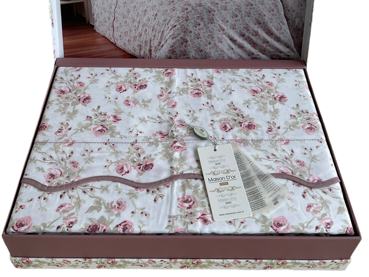 Комплект постільної білизни Maison d'or Lady Roses White сатин 220-160*2 см сімейне різнобарвне - зображення 2