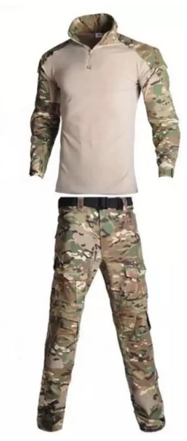Комплект одягу мультикам літній камуфляж форма 4XL-110-115 КГ РОСТ 180-190СМ військове забарвлення - зображення 1