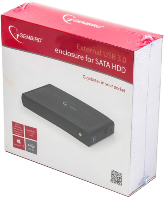 Kieszeń zewnętrzna Gembird na 3,5" SATA USB 3.0, czarna (EE3-U3S-3) - obraz 4