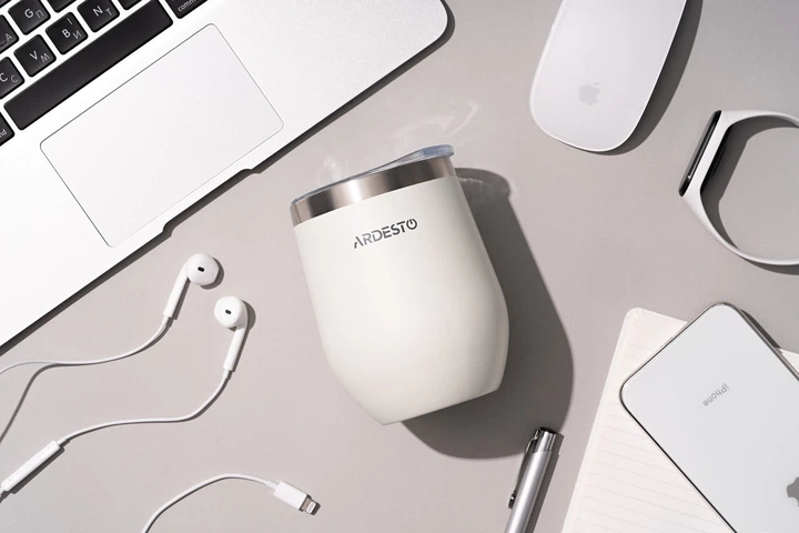 Термокружка ARDESTO Compact Mug, 350мл, нержавеющая сталь, белый - Фото 3 Термокружка ARDESTO Compact Mug, 350мл, нержавеющая сталь, белый - изображение 3