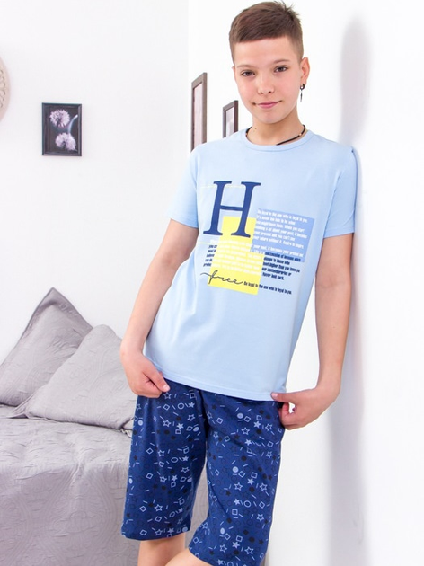 Акція на Піжама (футболка + шорти) дитяча Носи Своє 6245-002-33-1 164 см Геометрія/Темно-синій (p-10535-113160) від Rozetka