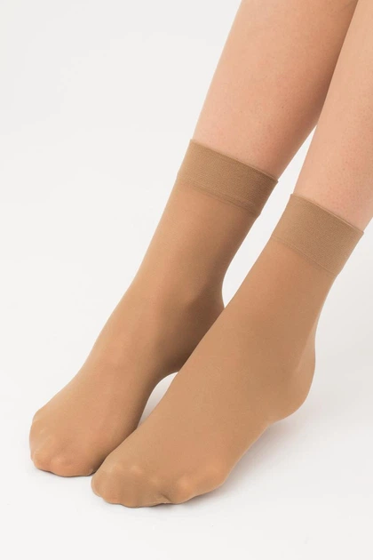 Жіночі шкарпетки поліамідні 2 пари Giulia EASY 40 Top Comfort one size коричневі капронові шкарпетки жіночі капрон - зображення 4