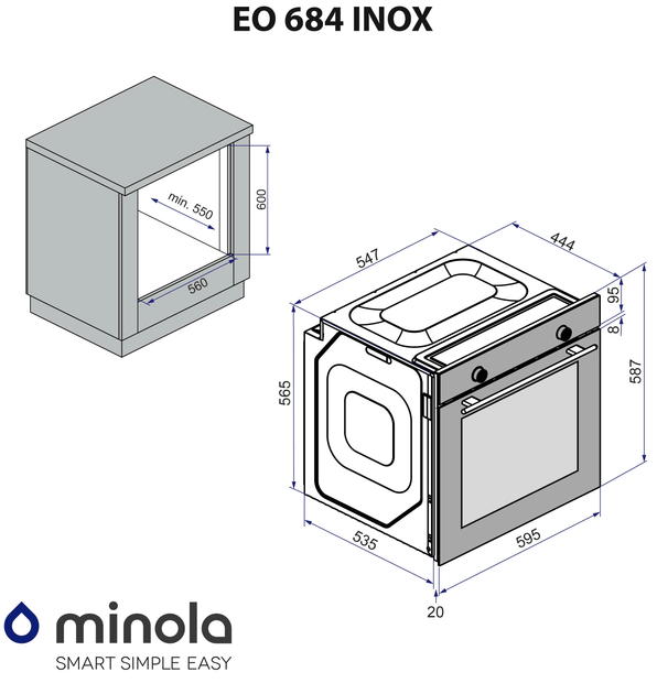 Духовой шкаф Minola EO 684 INOX - Фото 10 Духовой шкаф Minola EO 684 INOX - изображение 10