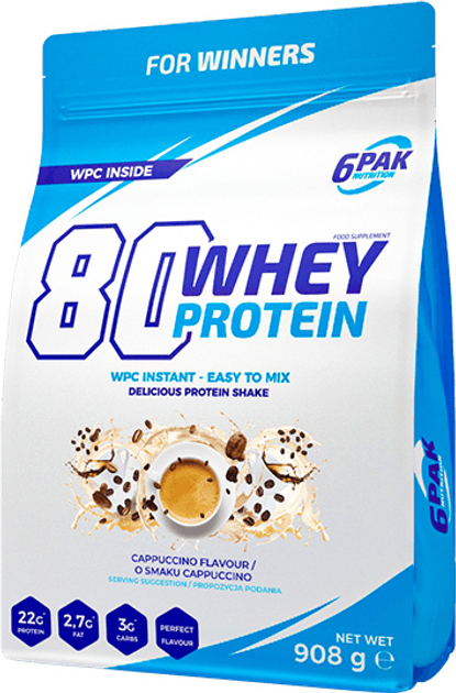 Białko 6PAK 80 Whey Protein 908 g Cappucino (5902811811347) - obraz 1