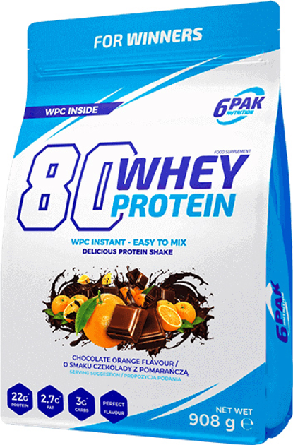 Протеїн 6PAK 80 Whey Protein 908 г Шоколад апельсин (5902811811330) - зображення 1
