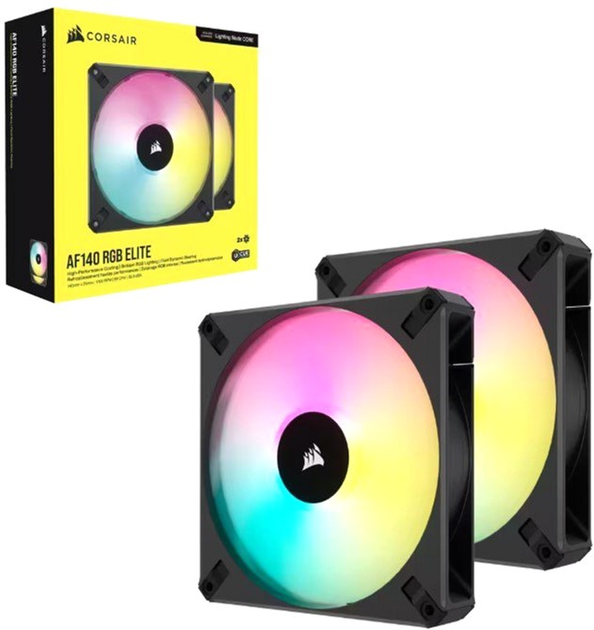 Набір вентиляторів Corsair AF140 RGB Elite Dual Pack (CO-9050156-WW) - зображення 2