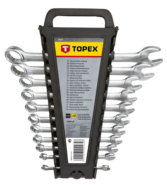 Ключи гаечные TOPEX, комбинированные, 6-22 мм, набор 12 шт. (35D757 ...