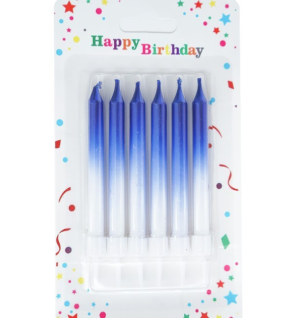 Свечи для торта "Ombre blue", набор - 6 шт., высота - 9 см – купить ...