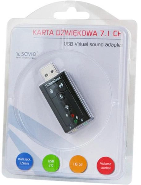 Karta dźwiękowa Savio AK-01 7.1 USB - obraz 2
