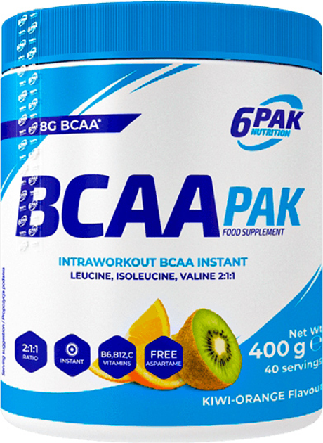 Амінокислоти 6PAK BCAA 400 г Апельсин-Ківі (5902811801607) - зображення 1