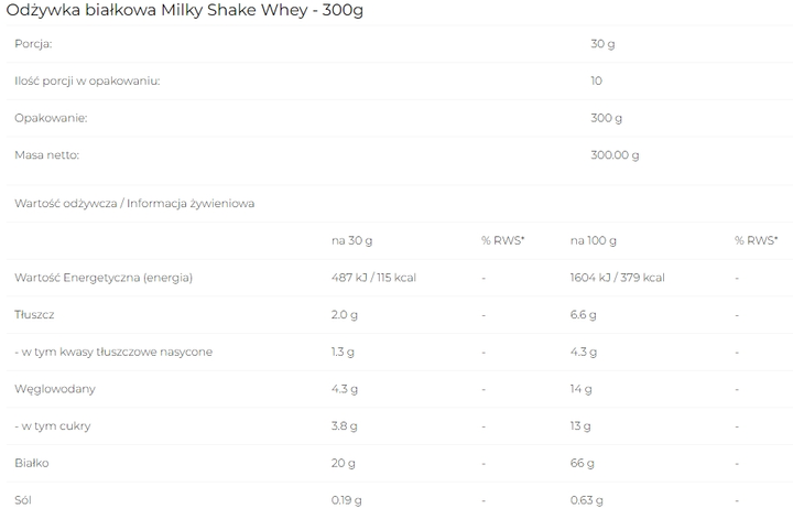 Odżywka białkowa 6PAK Milky Shake Whey 300 g Herbatniki (5902811803403) - obraz 2