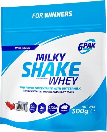 Odżywka białkowa 6PAK Milky Shake Whey 300 g Strawberry (5902811803489) - obraz 1