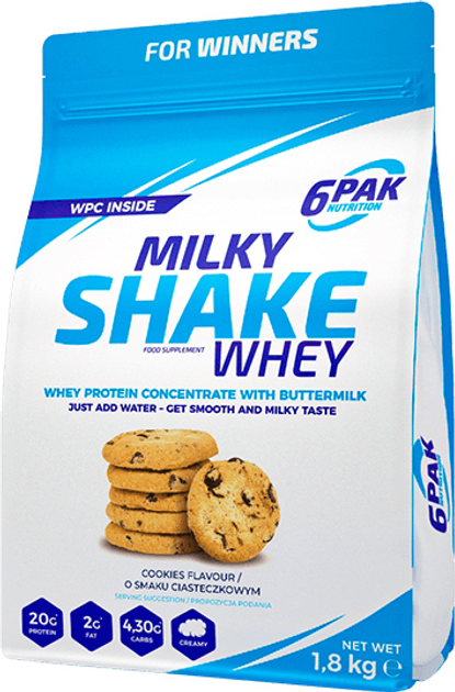Білкова добавка 6PAK Milky Shake Whey 700 г Печиво (5902811802260) - зображення 1