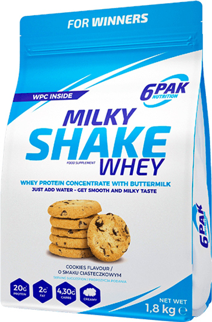 6PAK Milky Shake Whey 700 g Cookies (5902811802260) - obraz 1