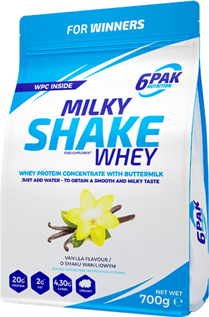 Білкова добавка 6PAK Milky Shake Whey 700 г Ваніль (5902811802628) - зображення 1