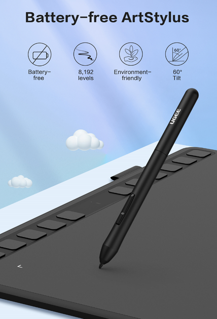 Графический планшет для рисования Беспроводной UGEE S1060W – фото ...