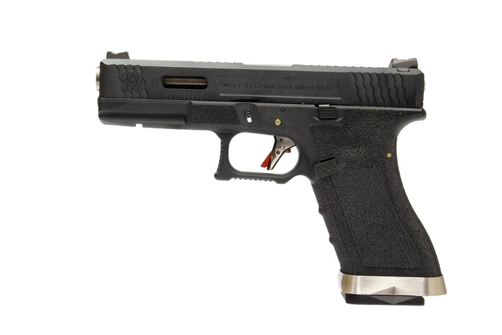 Пістолет WE Glock 17 Custom (Black Slide and Gold Barrel) Black (Страйкбол 6мм) - изображение 1