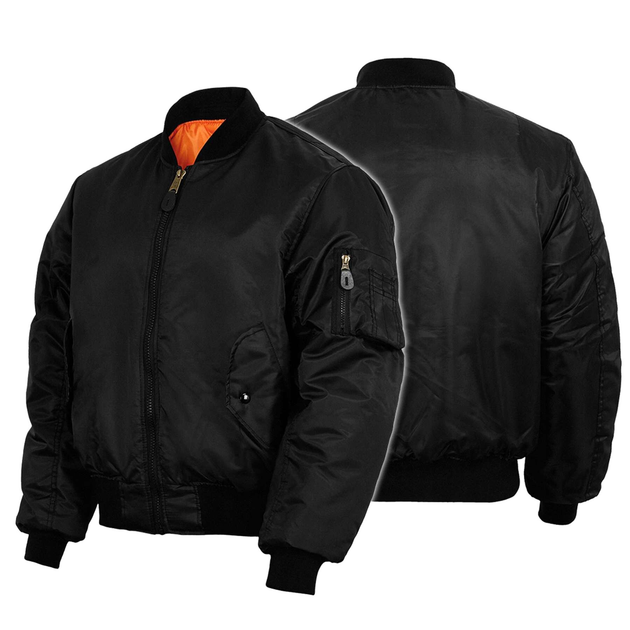 Куртка Бомбер літна US FLIGHT JACKET MA1 STYLE Чорний 3XL - зображення 1