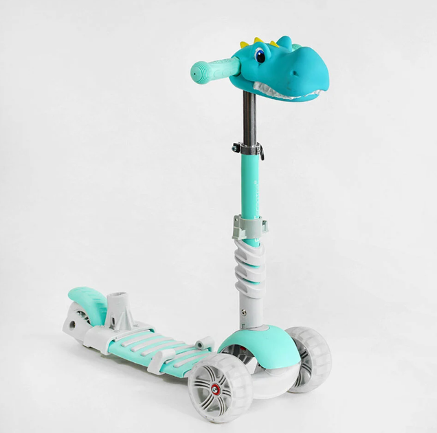 Детский трехколесный самокат 5в1 Р-35108 Best Scooter с дополнительными колесами, защитным бампером, PU колеса со светом - изображение 5