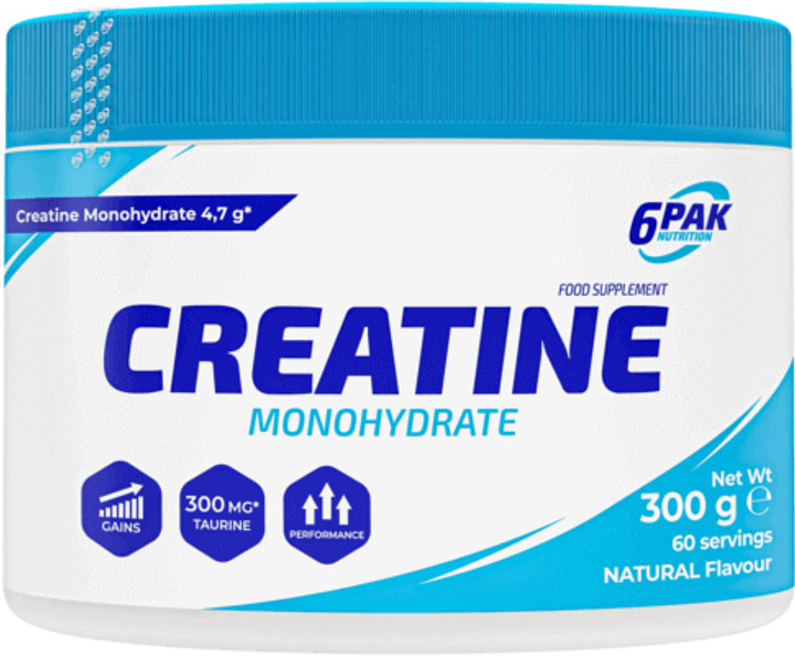 6PAK Creatine Monohydrate 300 g Jar Natural (5902811814539) - obraz 1
