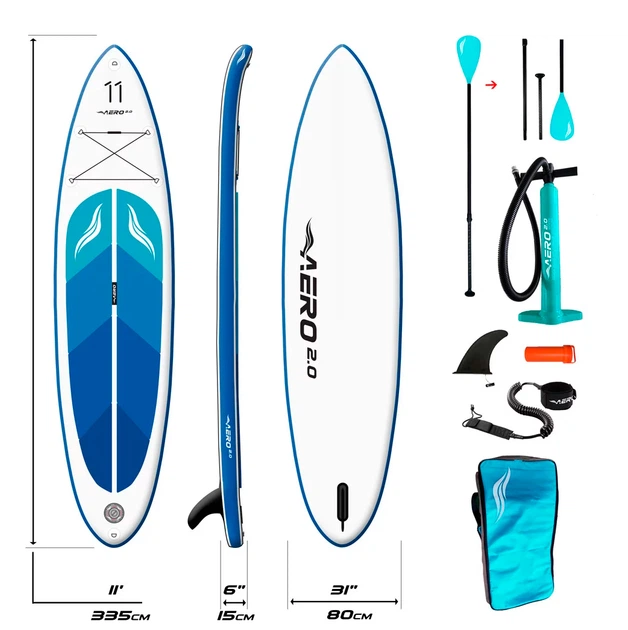 Надувная SUP доска AERO Board 2.0 (335х15х80см) 11' Blue