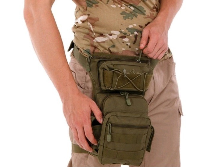Тактическая набедренная сумка, подсумок на бедро SILVER KNIGHT YF-325 олива - изображение 2