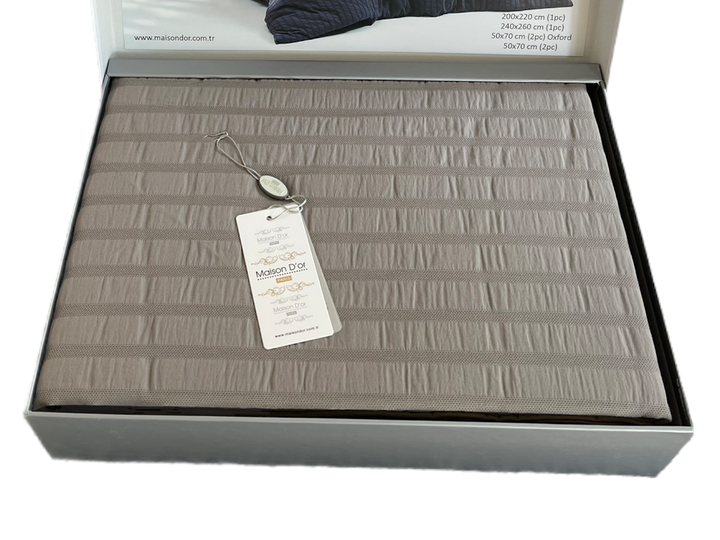 Комплект постельного белья Maison D'or New Camile Cotton L.Grey хлопок 220-200 см серый - изображение 2