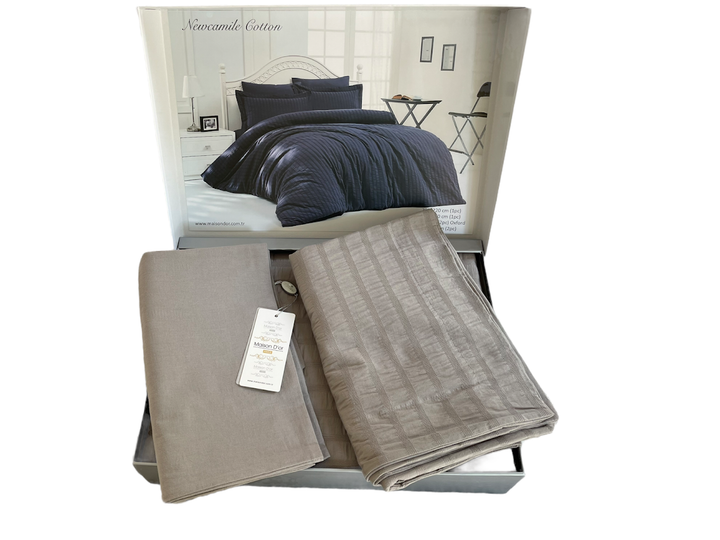 Комплект постельного белья Maison D'or New Camile Cotton L.Grey хлопок 220-200 см серый - изображение 3