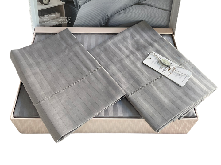Комплект постельного белья Maison D'or New Rails Grey сатин 220-160*2 см серый - изображение 3