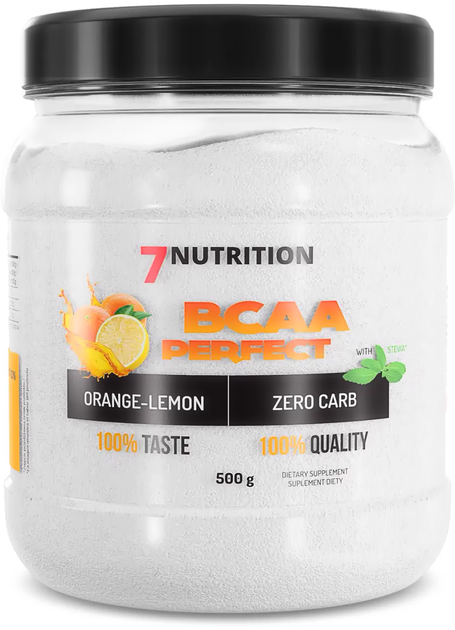 Aminokwasy 7Nutrition BCAA Perfect 500 g Pomarańcza-cytryna (5901597314196) - obraz 1