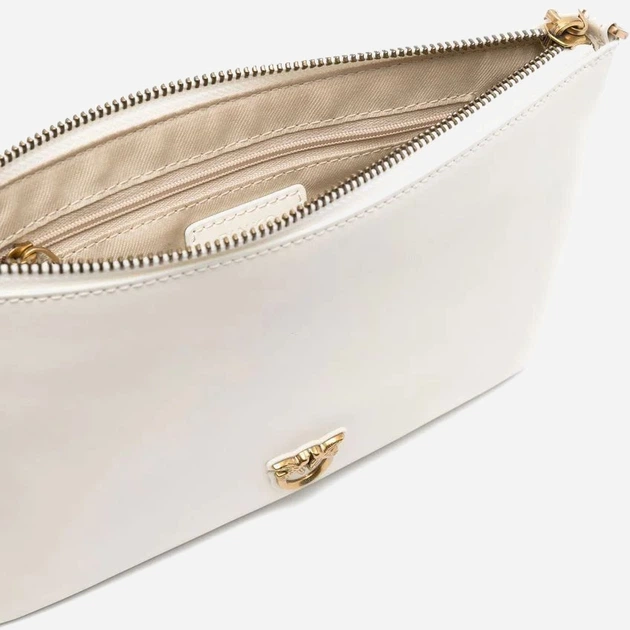 Сумка-клатч женская кожанная Pinko FLAT CLASSIC VITELLO SETA 100455A0F1Z14Q Белая (800070302034) - изображение 3