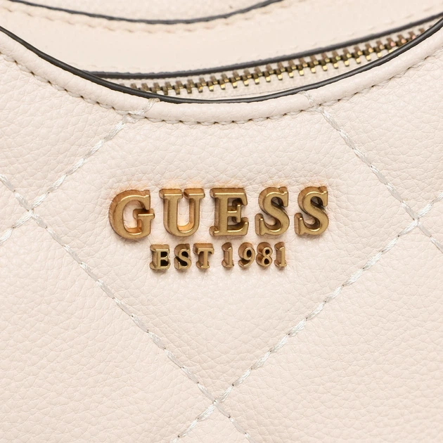 Сумка крос-боді жіноча GUESS ABEY SMALL HOBO HWQB8558010-STO Молочна (800070292868) - зображення 4