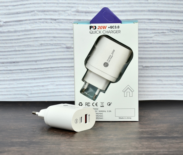 Зарядное устройство KeKe-PD002 PowerCharge 20W (PD20) USB Type-C White ...