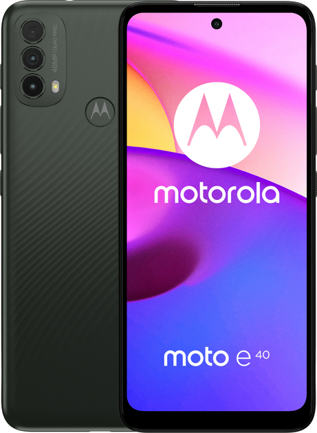 Мобільний телефон Motorola Moto E40 4/64GB Carbon Gray (PARL0001PL) - зображення 1