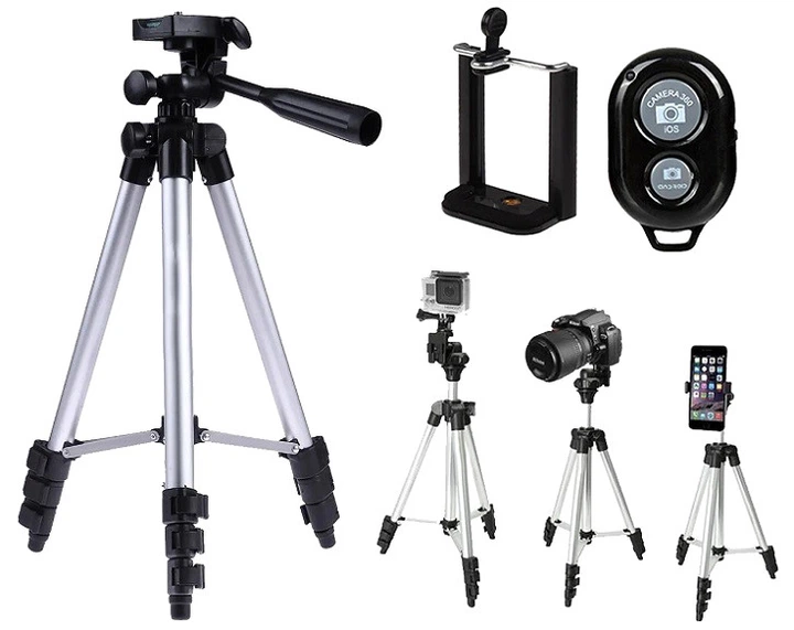 Штатив телескопический Universal трипод с пультом ДУ для телефона и камеры TRIPOD 3888 - изображение 2