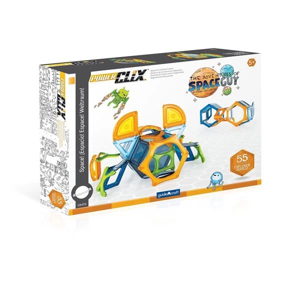 Магнітний конструктор Guidecraft PowerClix Explorer Series Космос, 54 деталі (G9470) - Фото 5 Магнітний конструктор Guidecraft PowerClix Explorer Series Космос, 54 деталі (G9470) - зображення 5