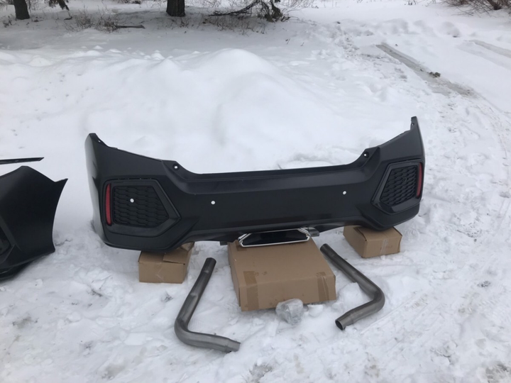 Бампер задний SI Honda Civic 4D 2016-2019 комплектный для Honda Civic 2016-2020 (6967) - изображение 6
