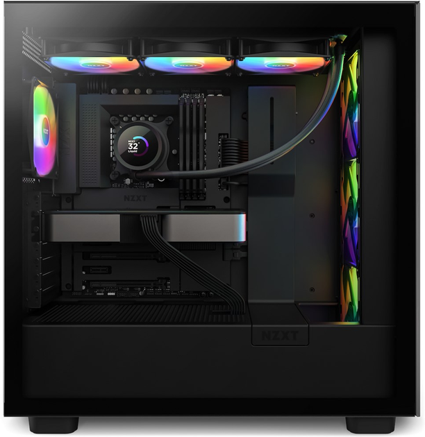 Система жидкостного охлаждения NZXT Kraken RGB 360 мм AIO liquid cooler w/Display, RGB, Hub Fans Black (RL-KR360-B1) - изображение 6