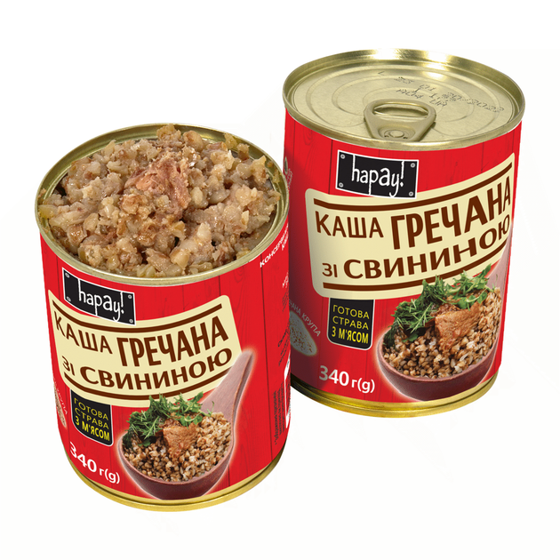 Каша гречана Hapay зі свининою 340 г - зображення 2