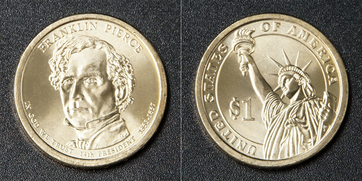Монета 1 доллар "Франклин Пирс'" США 2010 – фото, отзывы ...