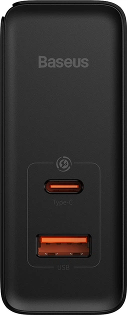 Ładowarka sieciowa Baseus GaN5 Pro Fast Charger C+U 100W EU (Z kablem Type-C do Type-C 100W 20V/5A 1m) Czarna (CCGP090201) - obraz 5