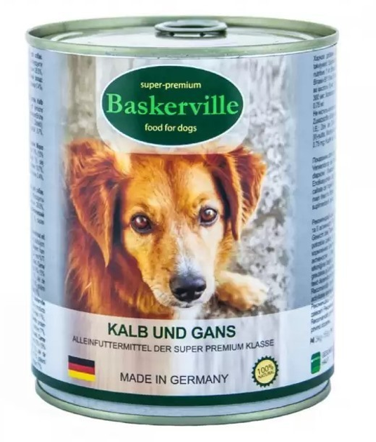 Влажный корм для собак Baskerville Super Premium с телятиной и мясом ...