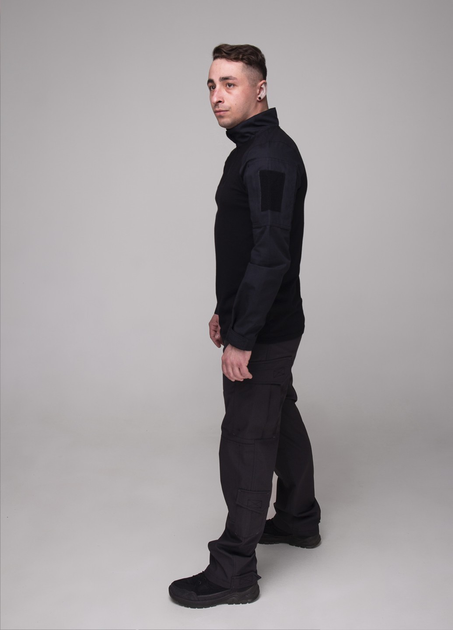 Костюм тактический рубашка убакс и брюки Карго GorLin 52 Черный (БР24/Т44) - изображение 2