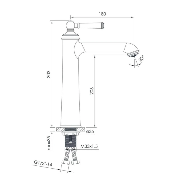 Смеситель для умывальника IMPRESE HYDRANT ZMK031806011 - изображение 2
