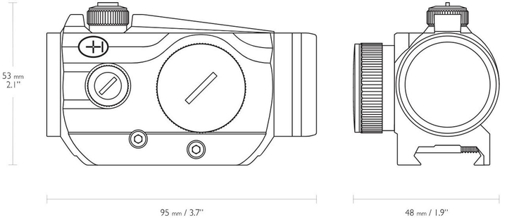 Приціл коліматорний Hawke Vantage 1x25 - Weaver. Сітка 3 MOA Dot - изображение 2