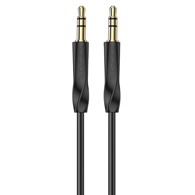 Аудіокабель Borofone BL16 AUX 3.5 мм – AUX 3.5 мм 1 м чорний - Фото 1 Аудіокабель Borofone BL16 AUX 3.5 мм – AUX 3.5 мм 1 м чорний - изображение 1
