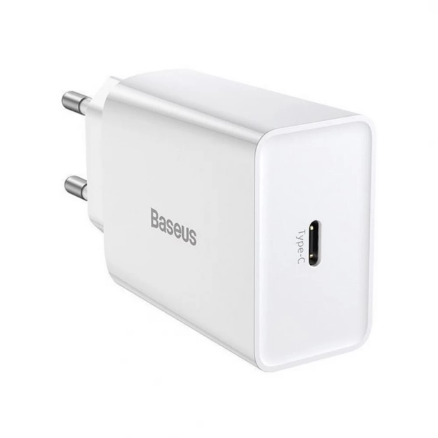 Сетевое зарядное устройство Baseus Speed Mini Quick Charger USB-C 20W EU White - изображение 2