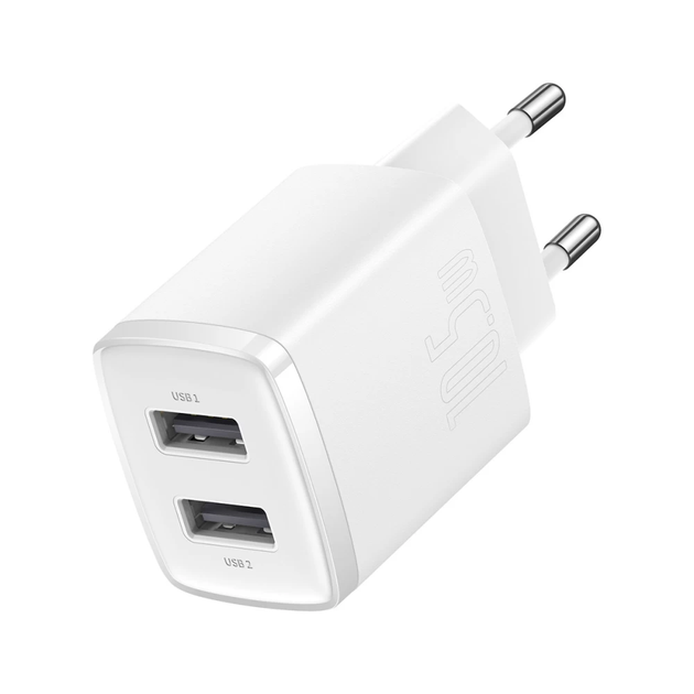 Мережевий зарядний пристрій Baseus Compact Charger 2U 10.5W EU White (CCXJ010202) - изображение 4