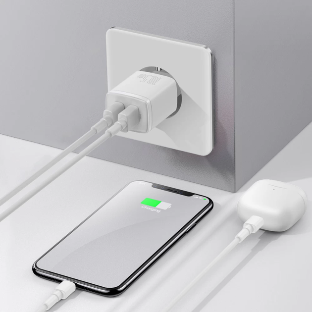 Мережевий зарядний пристрій Baseus Compact Charger 2U 10.5W EU White (CCXJ010202) - изображение 6